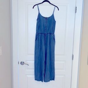 Denim one-piece jumpsuit